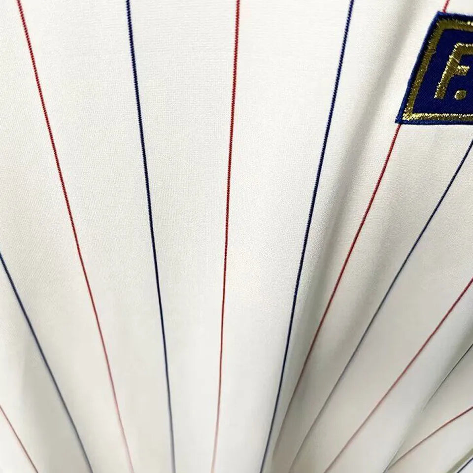 1980/82 France Away White Retro Long Sleeve Jersey Detail 4