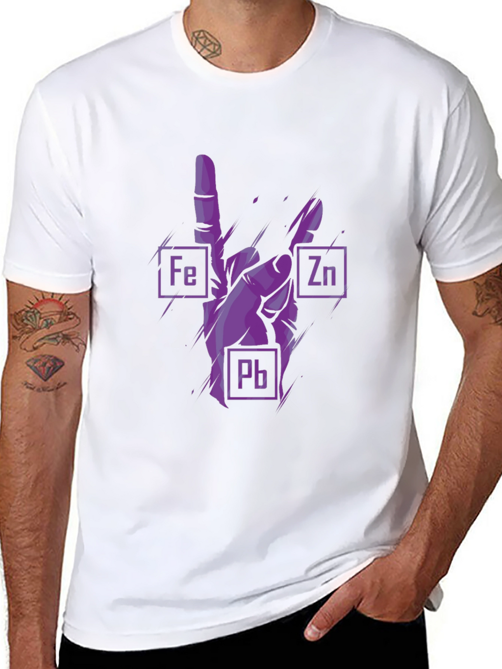 Rock On Chemistry T-Shirt - Iron Zinc Lead Design