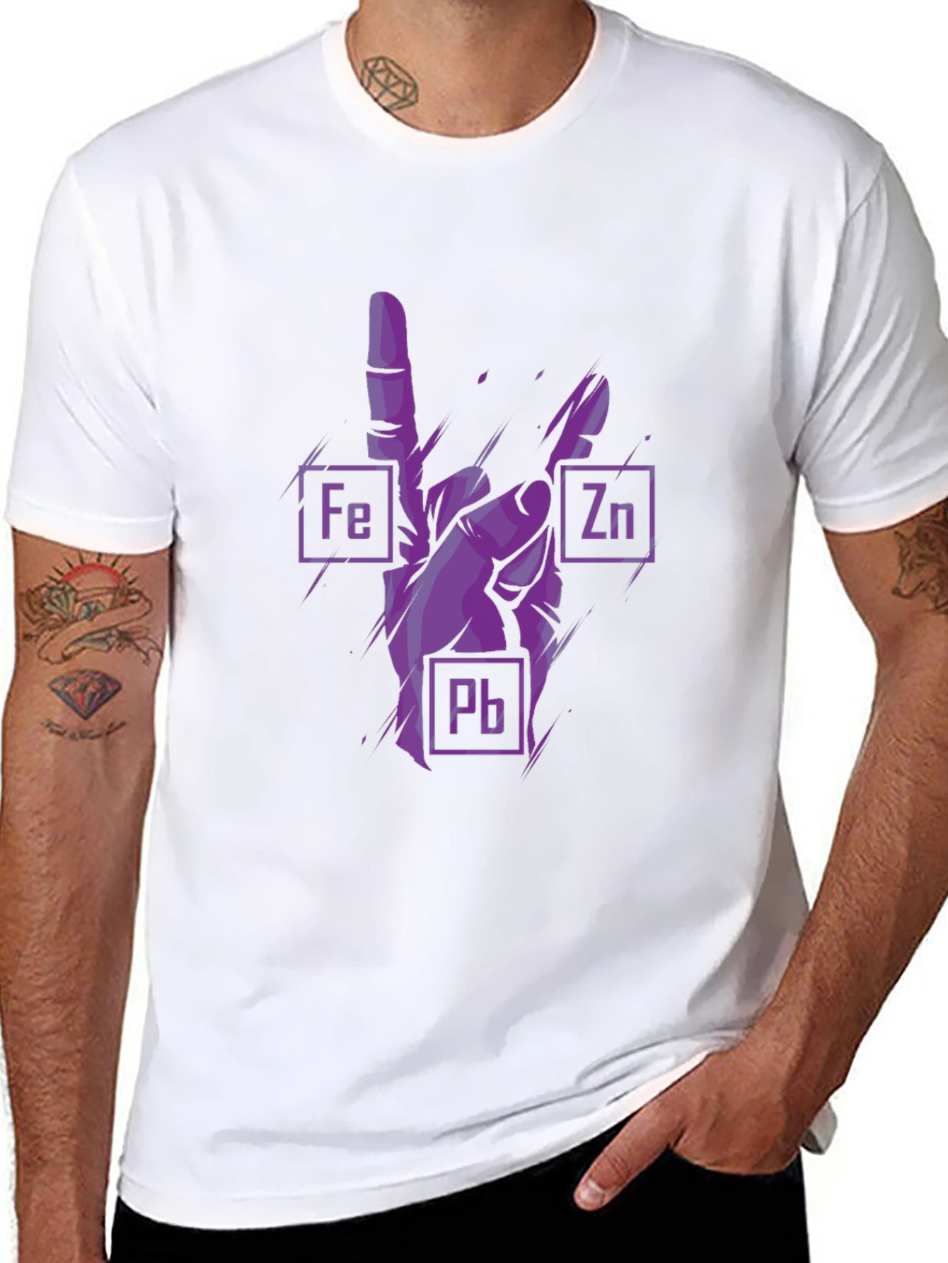 Rock On Chemistry T-Shirt - Iron Zinc Lead Design