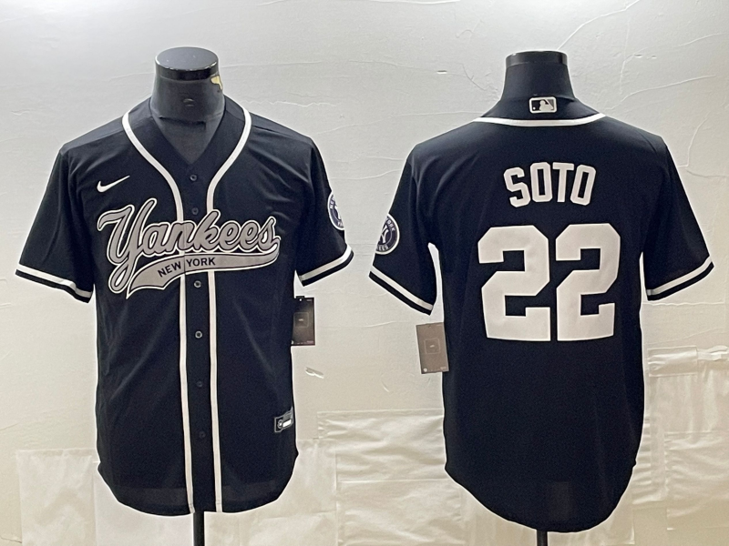 Men's New York Yankees Juan Soto #22 Black Player Jerseys Joint Edition