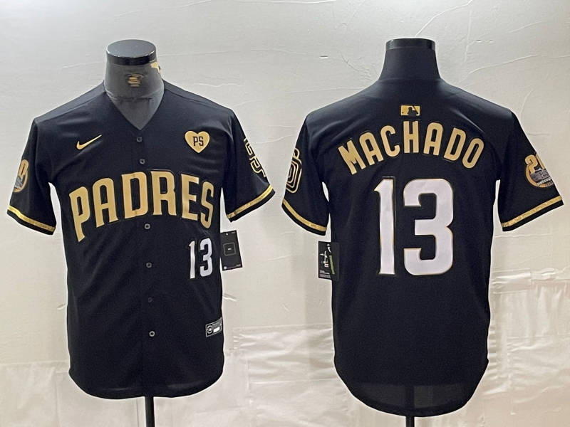 Men's San Diego Padres Manny Machado #13 Black Limited Player Jerseys