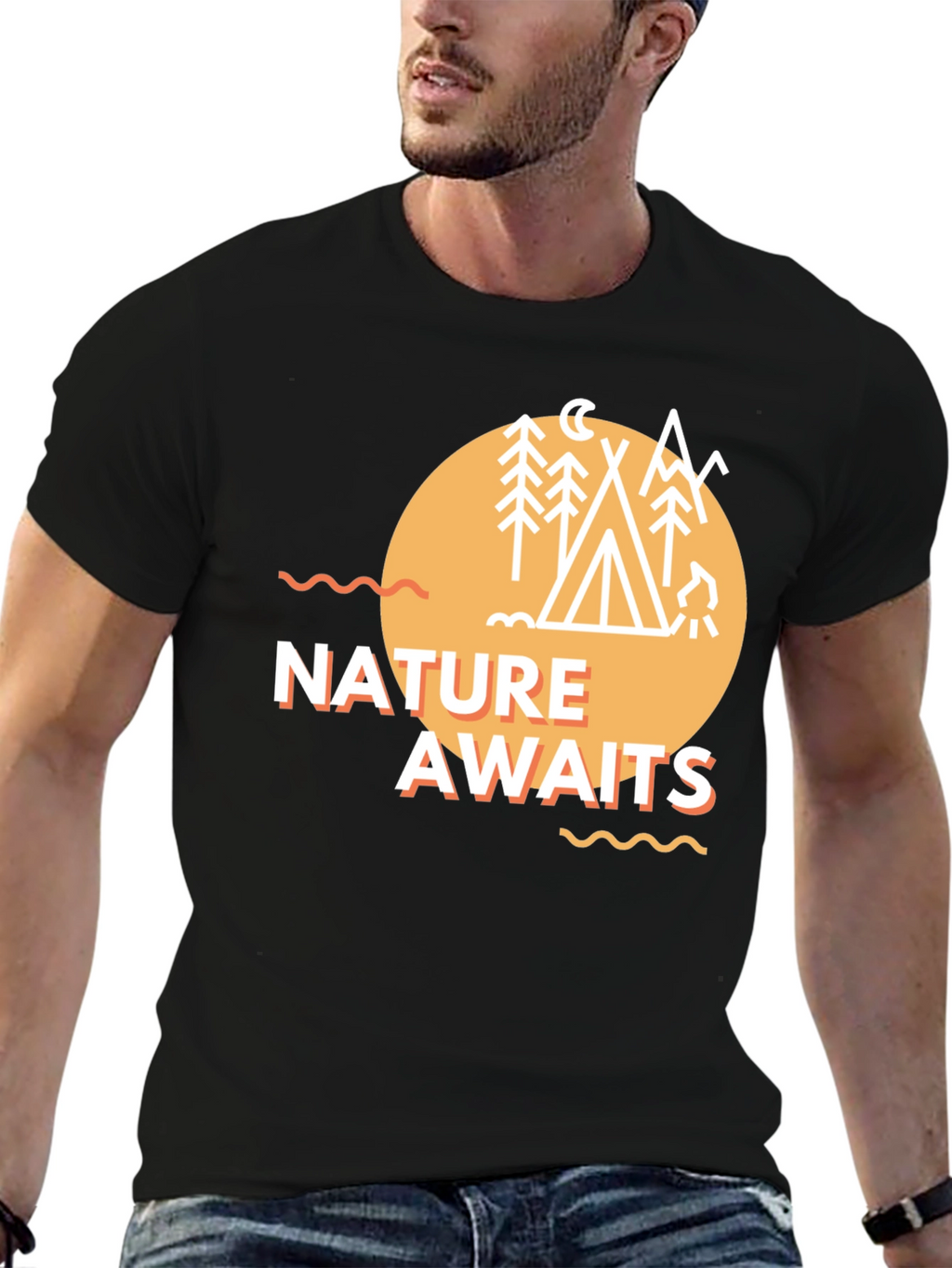 Nature Awaits Graphic Tee - Camping Adventure T-Shirt