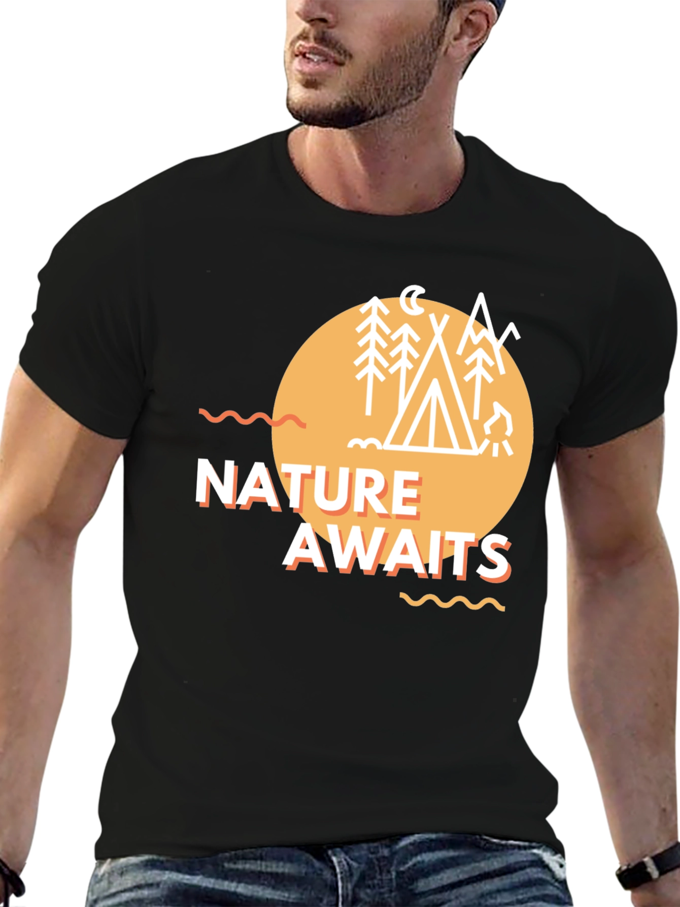 Nature Awaits Graphic Tee - Camping Adventure T-Shirt