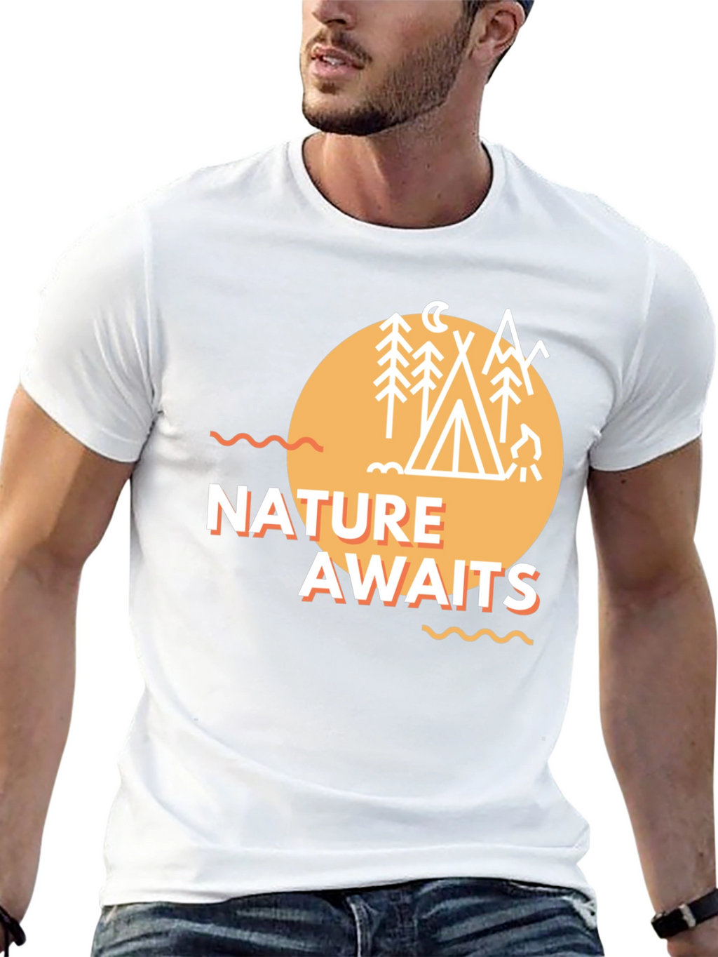 Nature Awaits Graphic Tee - Camping Adventure T-Shirt