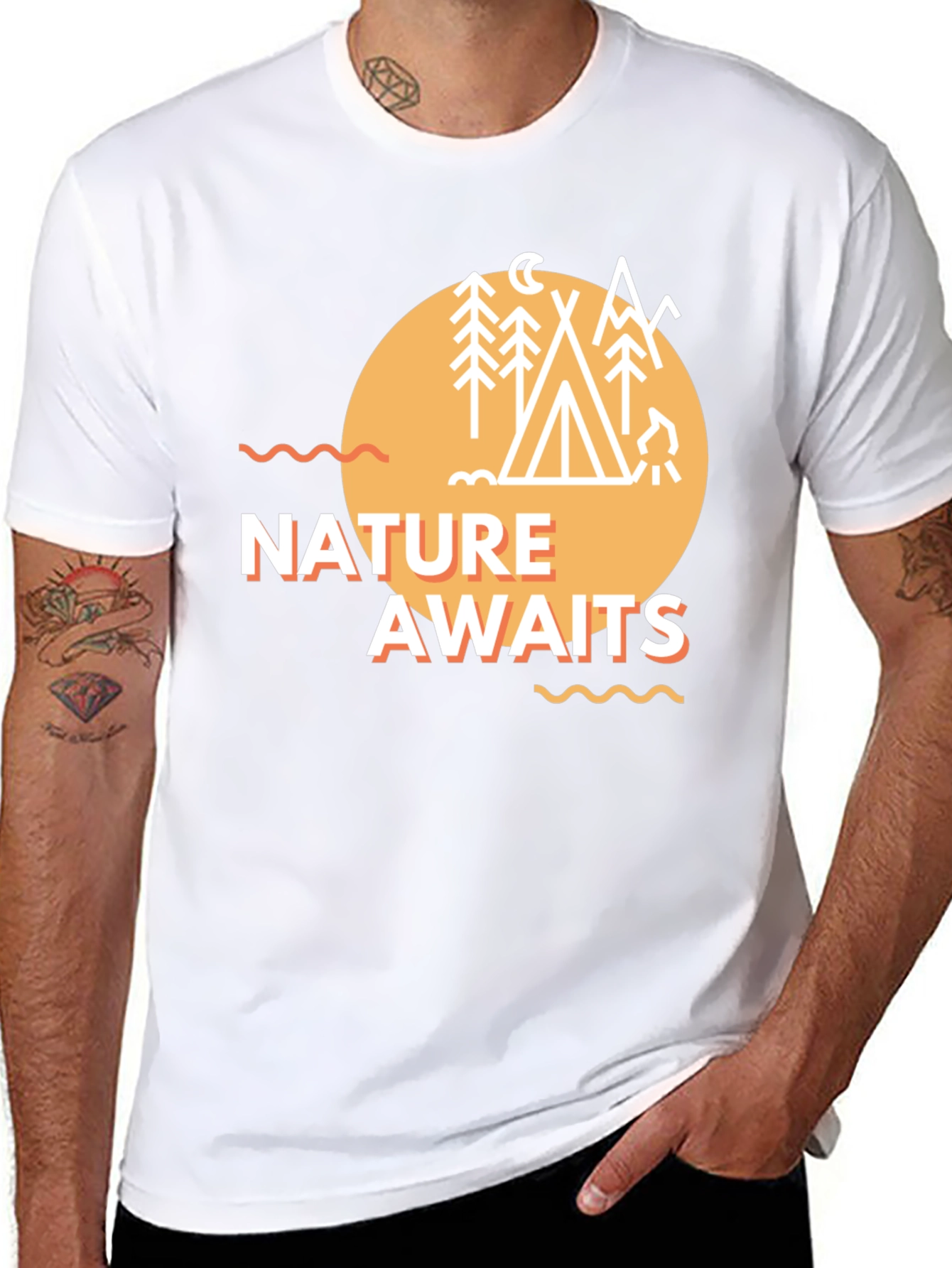 Nature Awaits Graphic Tee - Camping Adventure T-Shirt