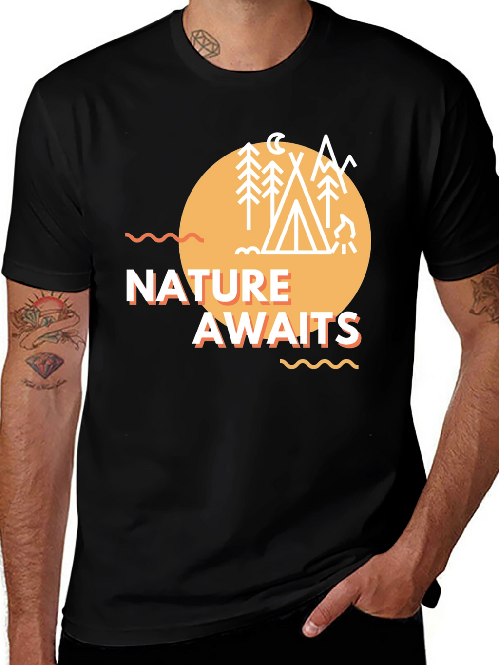 Nature Awaits Graphic Tee - Camping Adventure T-Shirt