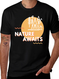 Nature Awaits Graphic Tee - Camping Adventure T-Shirt