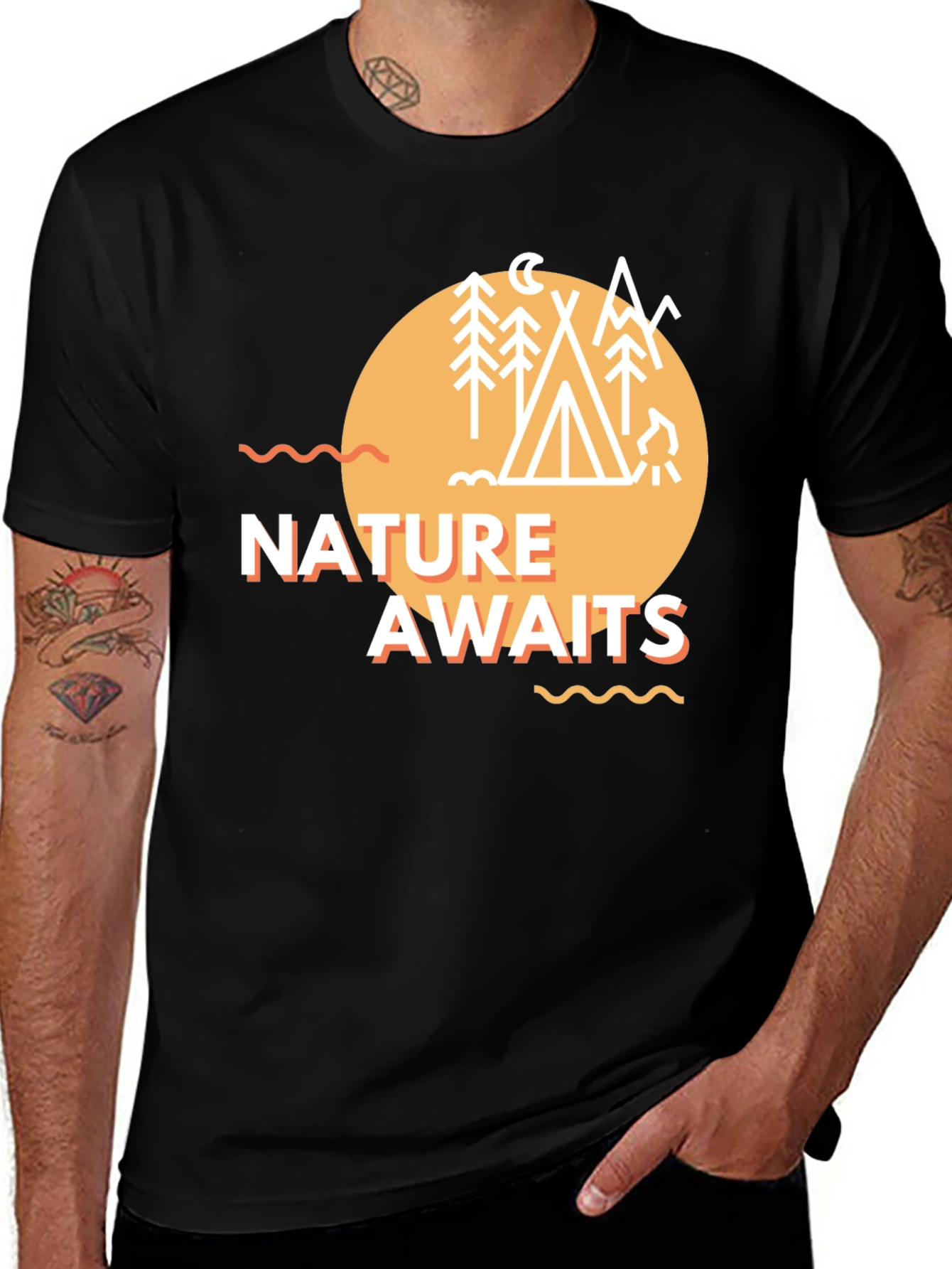 Nature Awaits Graphic Tee - Camping Adventure T-Shirt