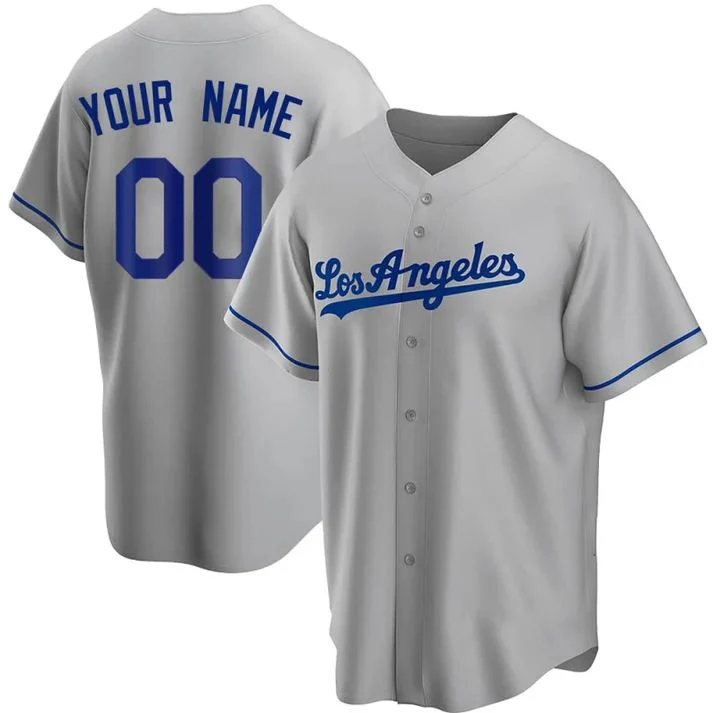 Men's Los Angeles Dodgers Gray Replica Custom Jerseys