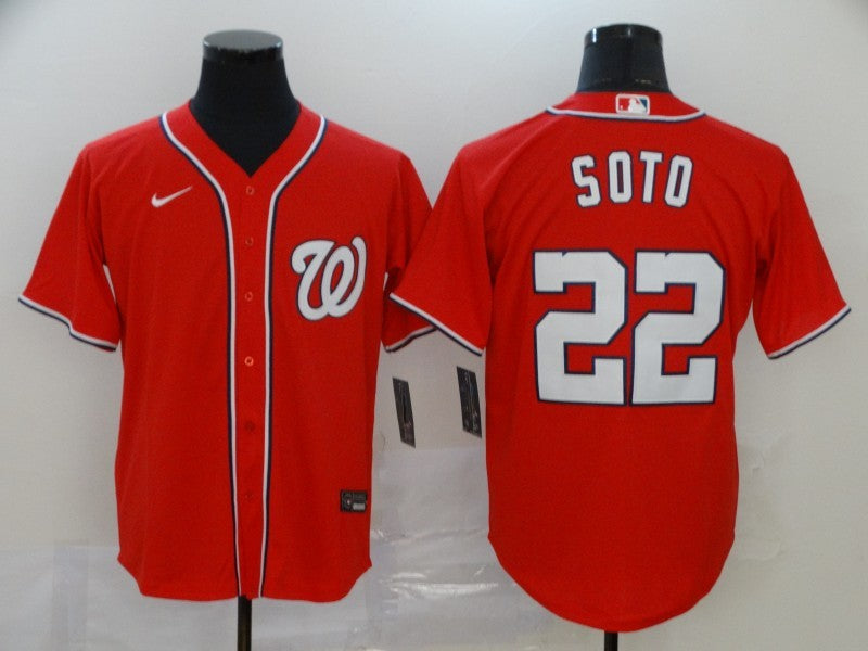 Men's Washington Nationals Juan Soto #22 Red Replica Baseball Jerseys