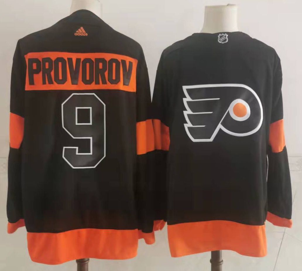 Men's Philadelphia Flyers Ivan Provorov #9 Black Player Jerseys