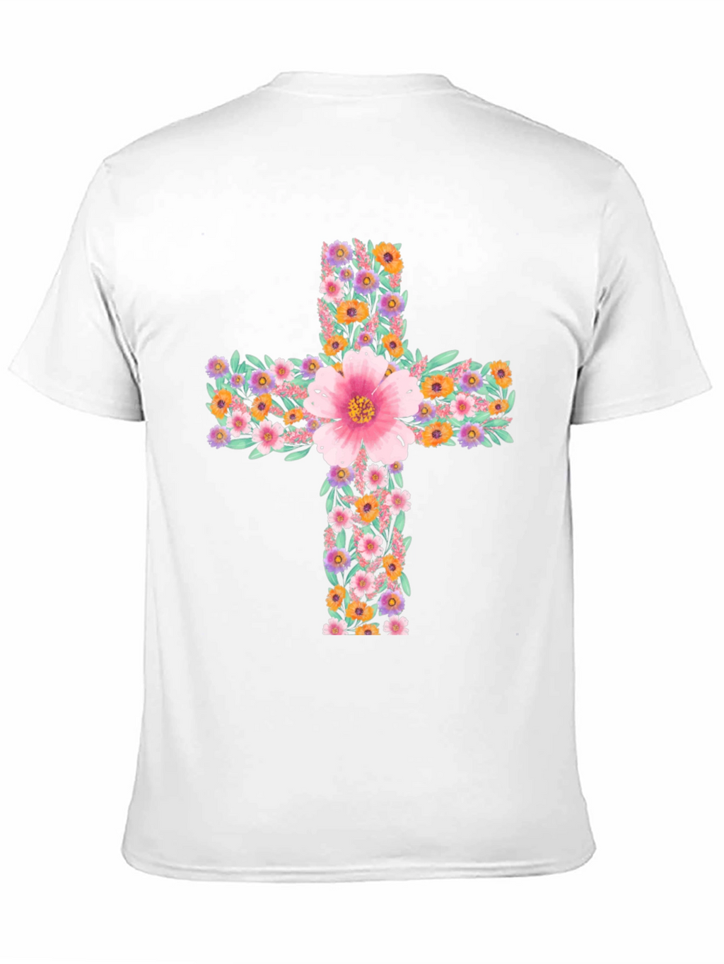 Floral Cross Graphic Tee - Stylish Christian Apparel