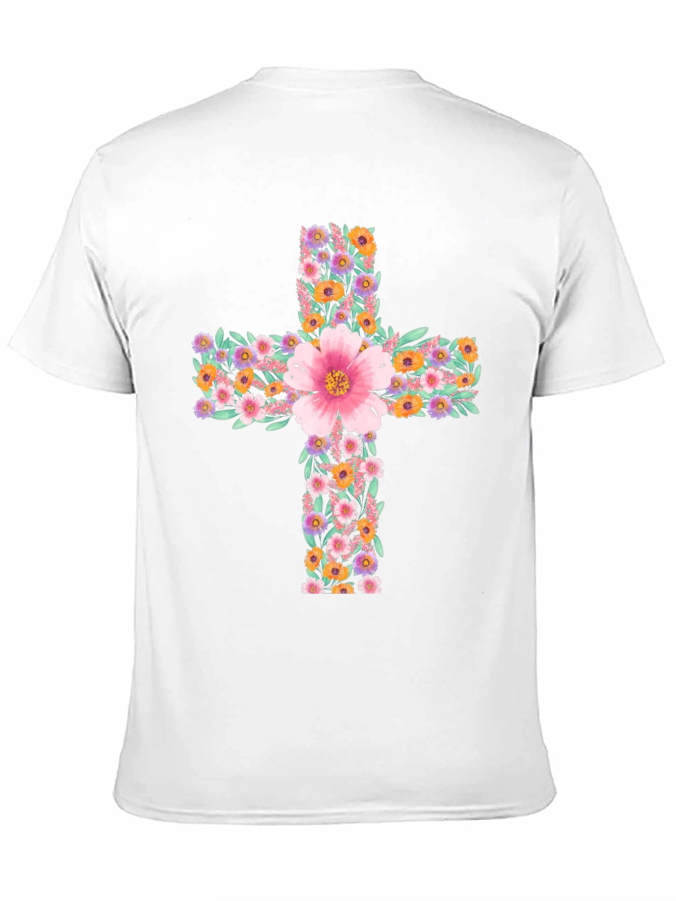 Floral Cross Graphic Tee - Stylish Christian Apparel