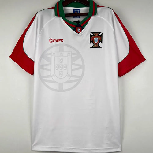 1996/97 Portugal Away White Retro Soccer Jersey Front