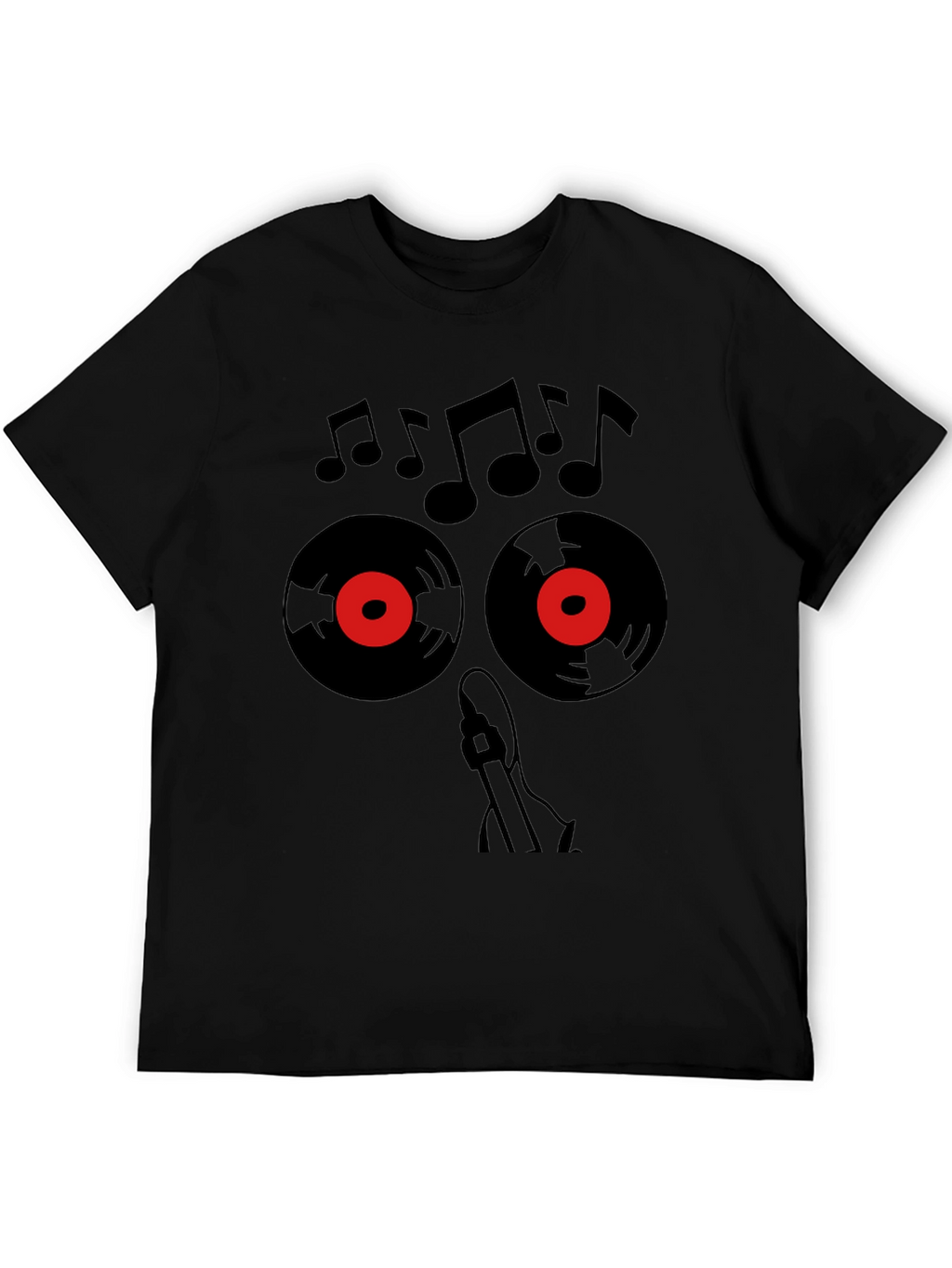 Music Lover T-Shirt - Vinyl & Notes Design