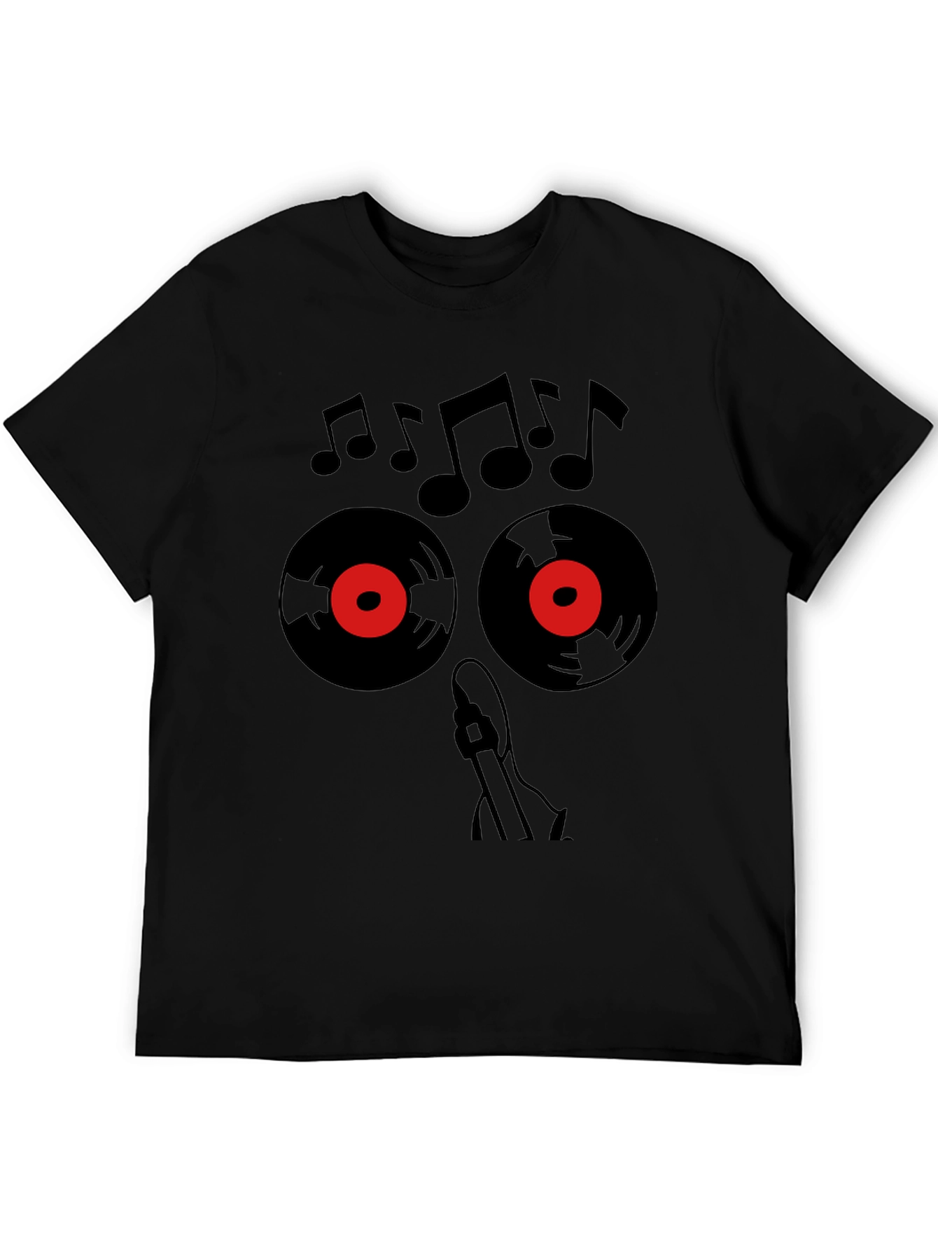 Music Lover T-Shirt - Vinyl & Notes Design