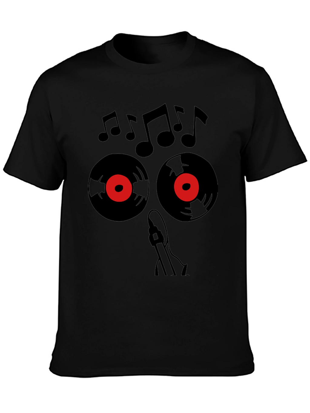 Music Lover T-Shirt - Vinyl & Notes Design