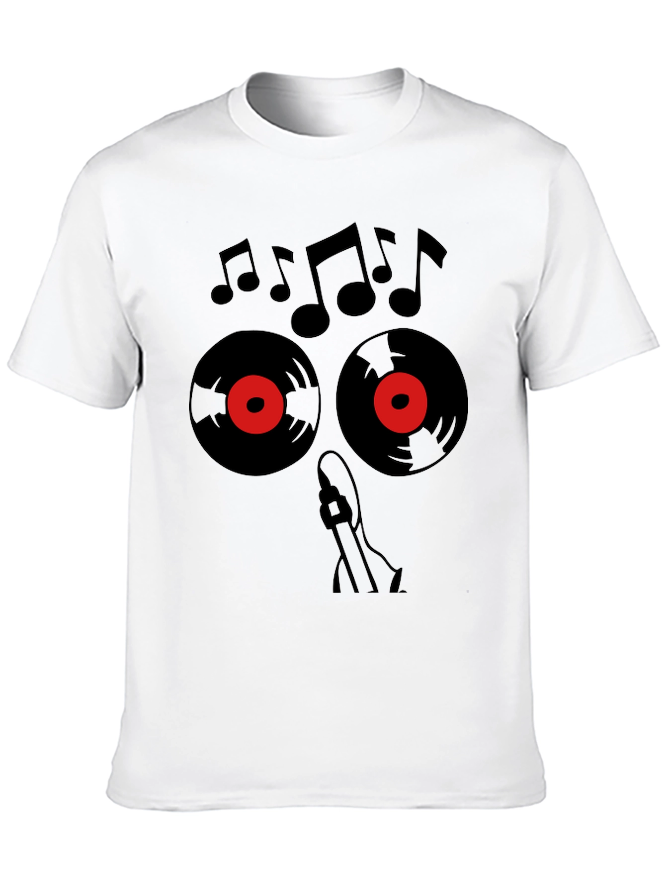 Music Lover T-Shirt - Vinyl & Notes Design