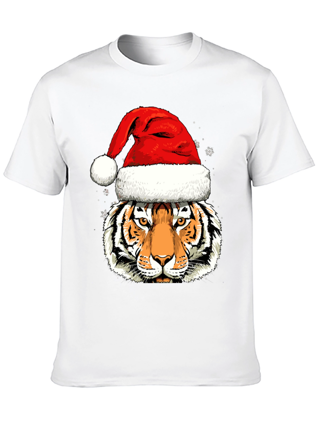 Tiger in Santa Hat Graphic Tee