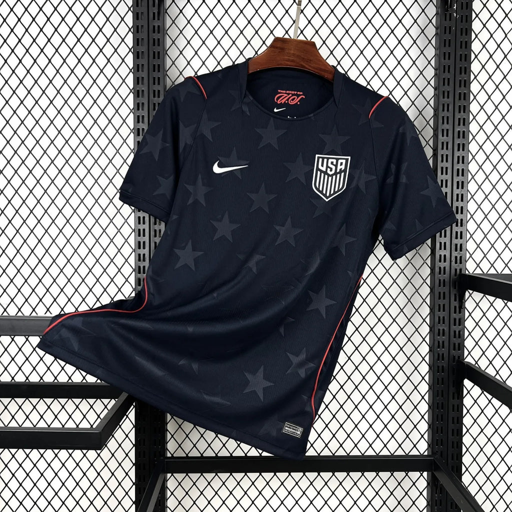 2026/27 U.S 1:1 Quality Away Black Fans Soccer Jersey (Have Right Patch 有右臂章 白底黑字） Detail 4