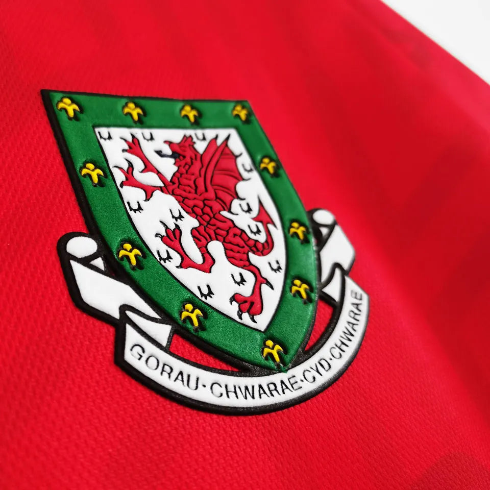 1992/94 Wales Home Red Retro Soccer Jersey Detail 3