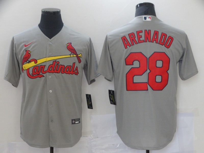 Men's St. Louis Cardinals Nolan Arenado #28 Gray Replica Baseball Jerseys