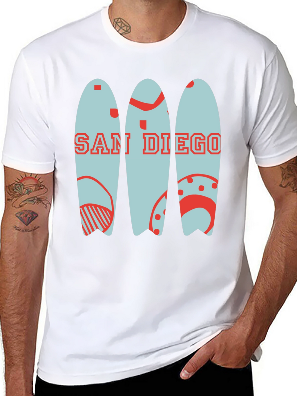 San Diego Surfboard Graphic Tee