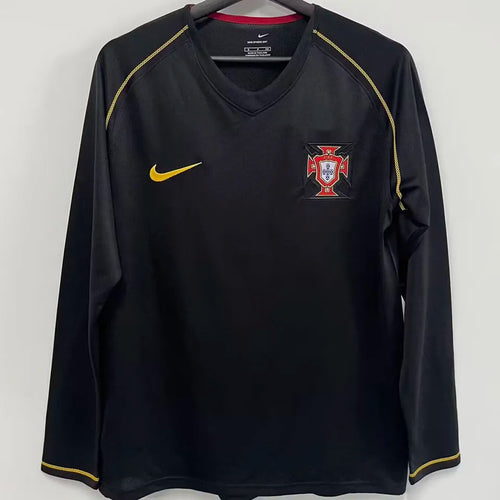 2006 Portugal Away Retro Long Sleeve Soccer Jersey Front