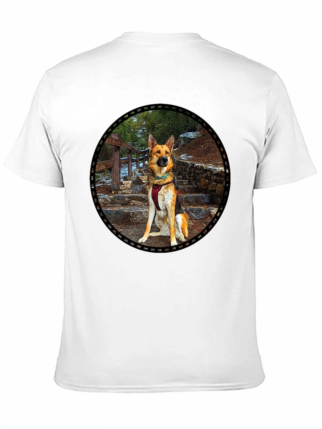 German Shepherd Dog Graphic Black T-Shirt