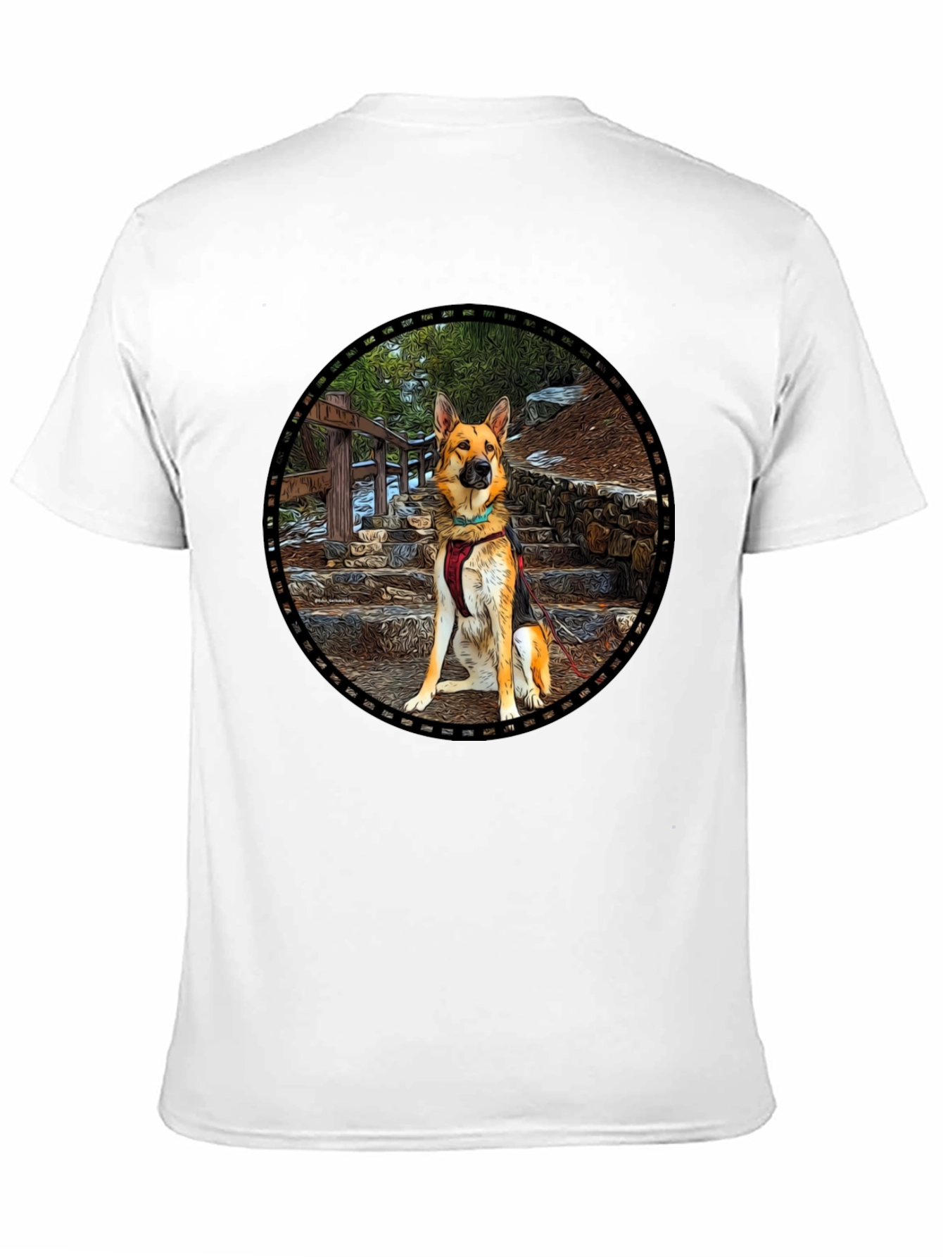 German Shepherd Dog Graphic Black T-Shirt