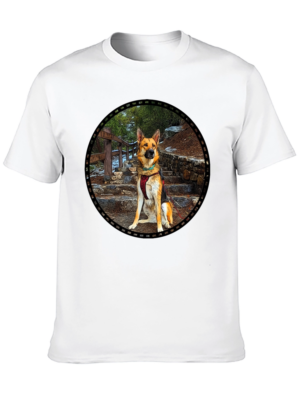 German Shepherd Dog Graphic Black T-Shirt