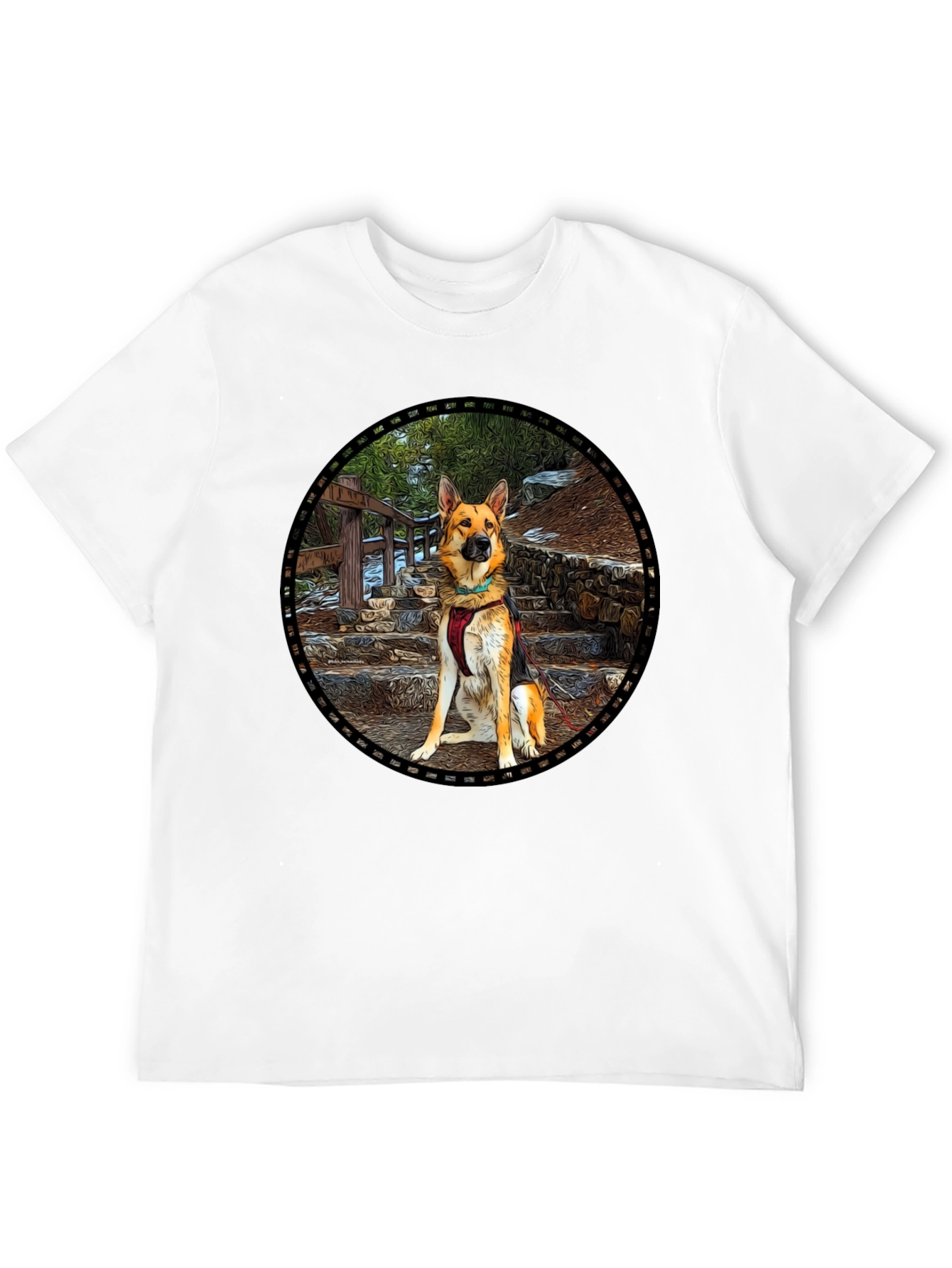 German Shepherd Dog Graphic Black T-Shirt