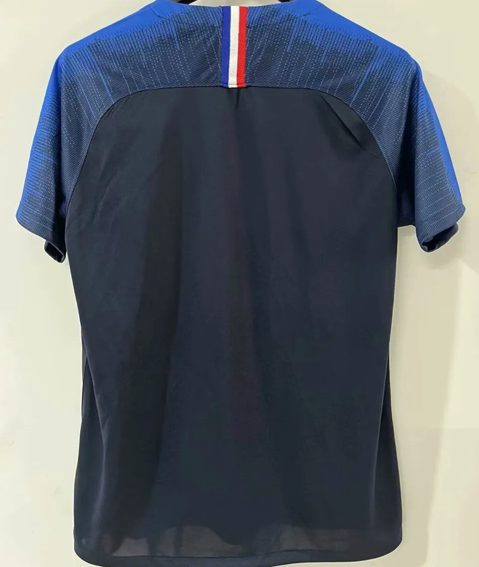 2018 France Home Retro Soccer Jersey Back