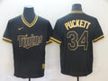 Men's Minnesota Twins Kirby Puckett #34 Black Replica Baseball Jerseys