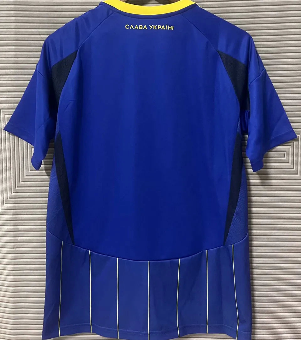 2025 Ukraine Away Blue Fans Soccer Jersey Back