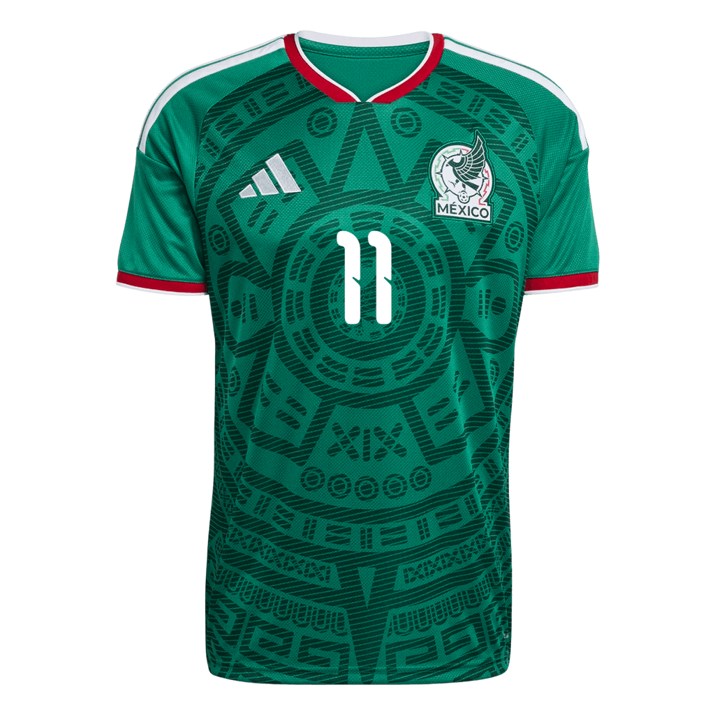 S.GIMENEZ#11 Mexico Home Soccer Jersey World Cup 2026 Green Back
