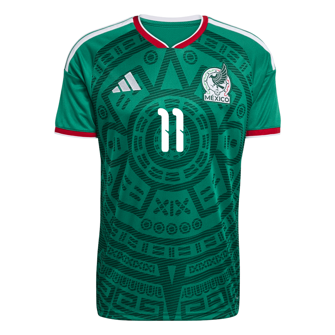 S.GIMENEZ#11 Mexico Home Soccer Jersey World Cup 2026 Green Back