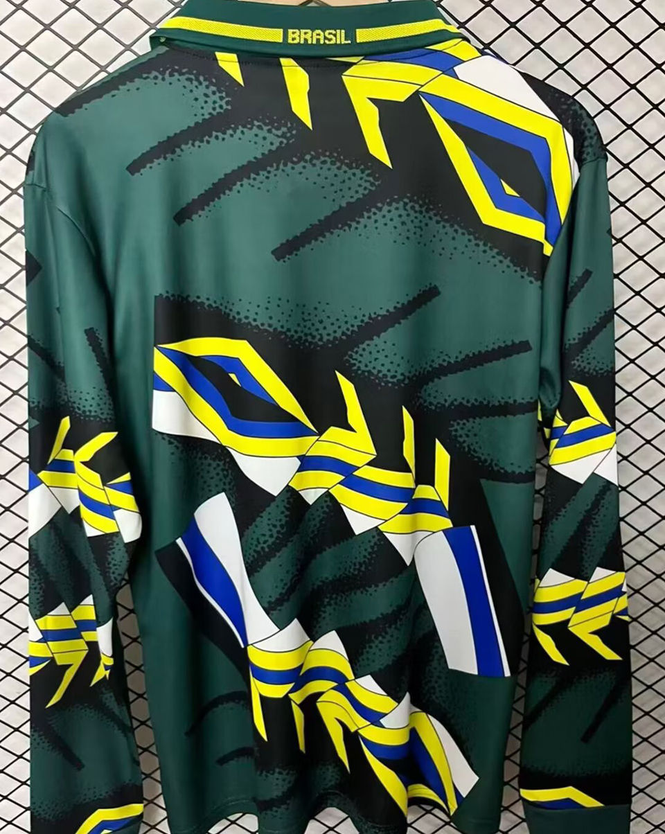 1994 Brazil Green GK Retro Long Sleeve Soccer Jersey Item NO.: 2145521 Back