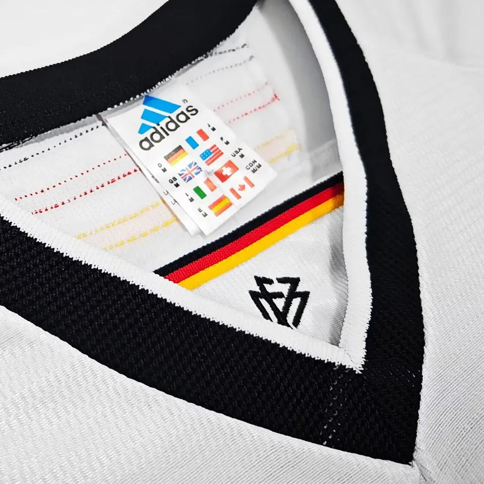 1998 Germany Home White Retro Soccer Jersey Detail 1