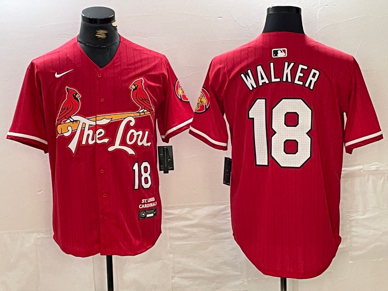 Men's St. Louis Cardinals Jordan Walker #18 Red 2024 City Connect Limited Player Jerseys