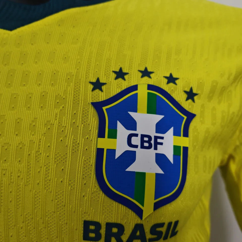 2026/27 Brazil Home Yellow Player Version Soccer Jersey Detail 2