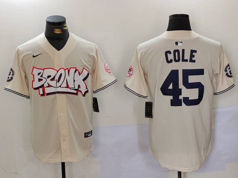 Men's New York Yankees Gerrit Cole #45 Cream Limited Player Jerseys