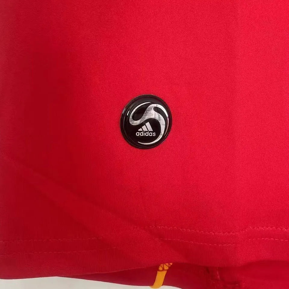 2008 Spain Home Red Retro Soccer Jersey Detail 4