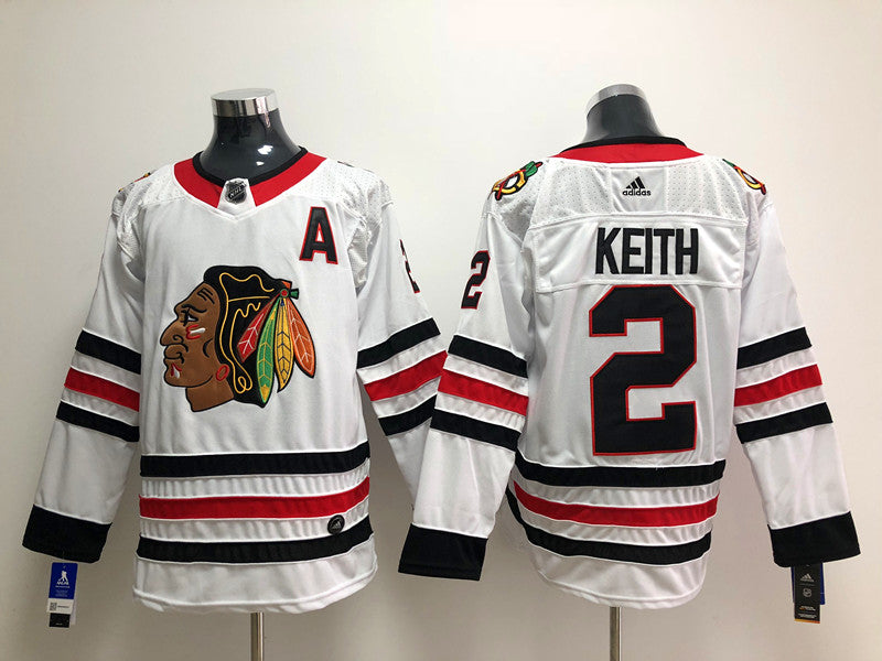 Men's Chicago Blackhawks Duncan Keith #2 White Breakaway Player Jerseys