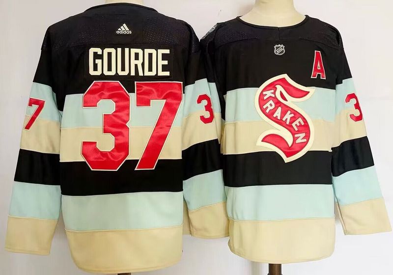 Men's Seattle Kraken Yanni Gourde #37 Deep Sea Blue 2024 NHL Winter Classic Breakaway Player Jerseys