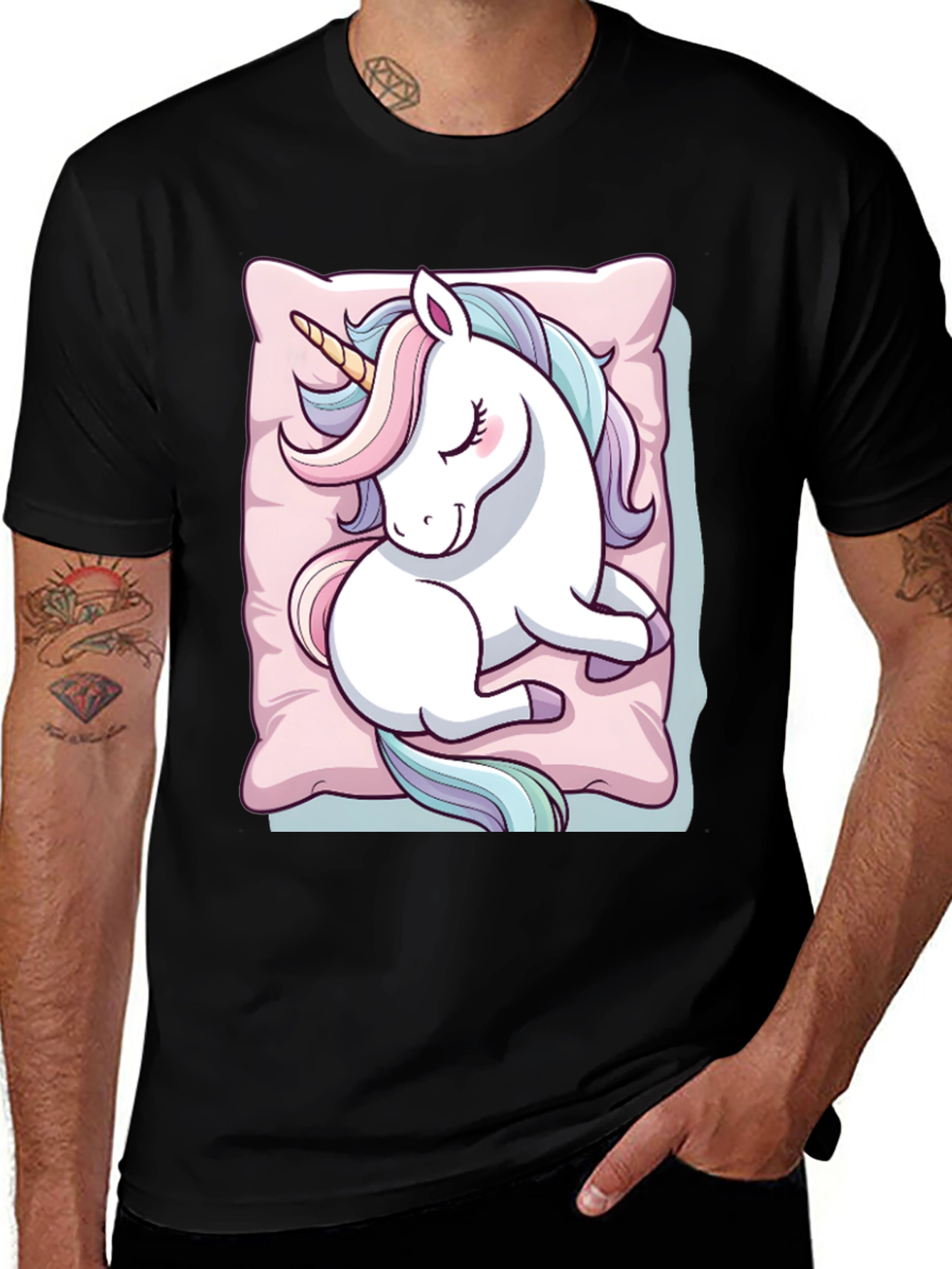 Sleeping Unicorn Graphic T-Shirt