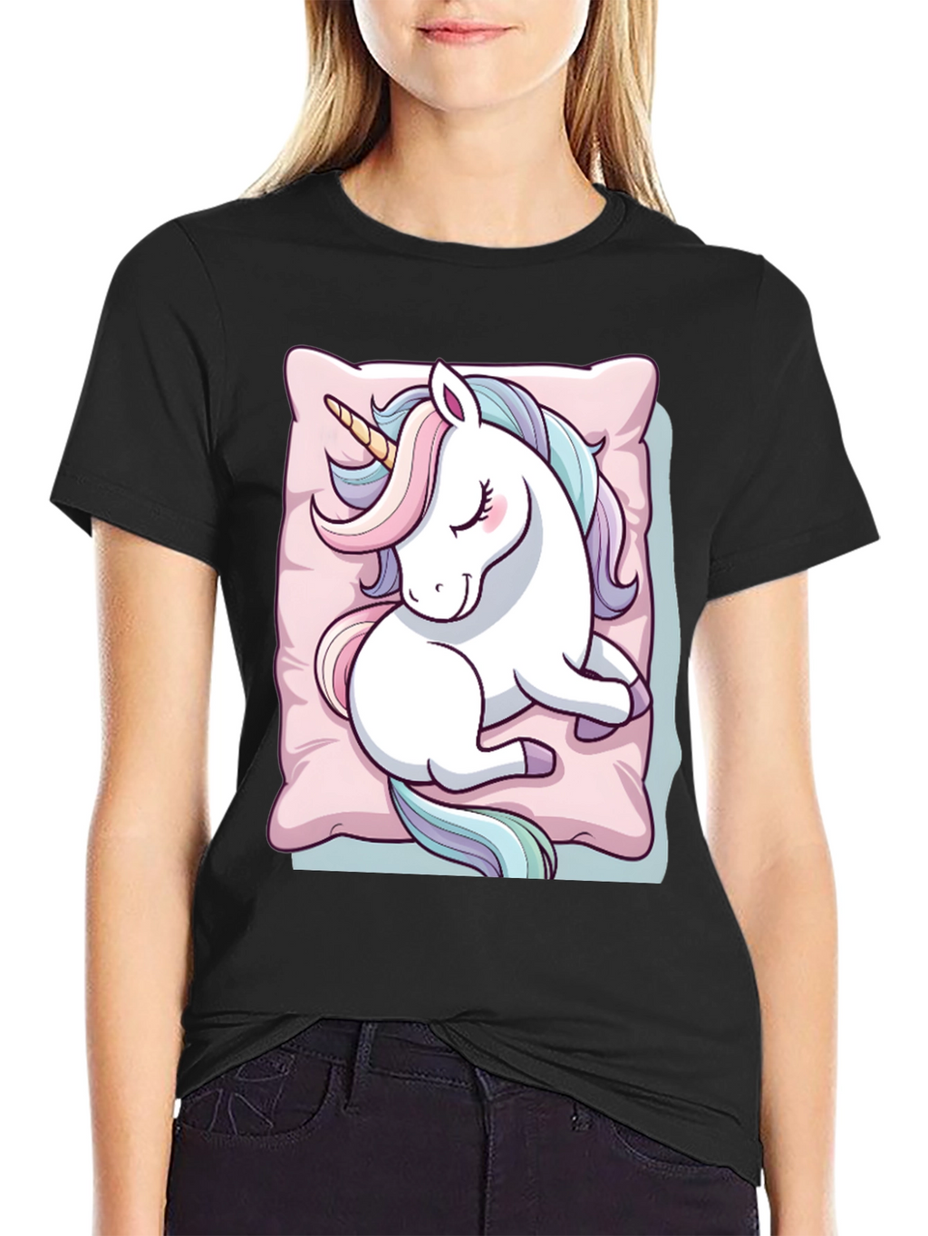 Sleeping Unicorn Graphic T-Shirt