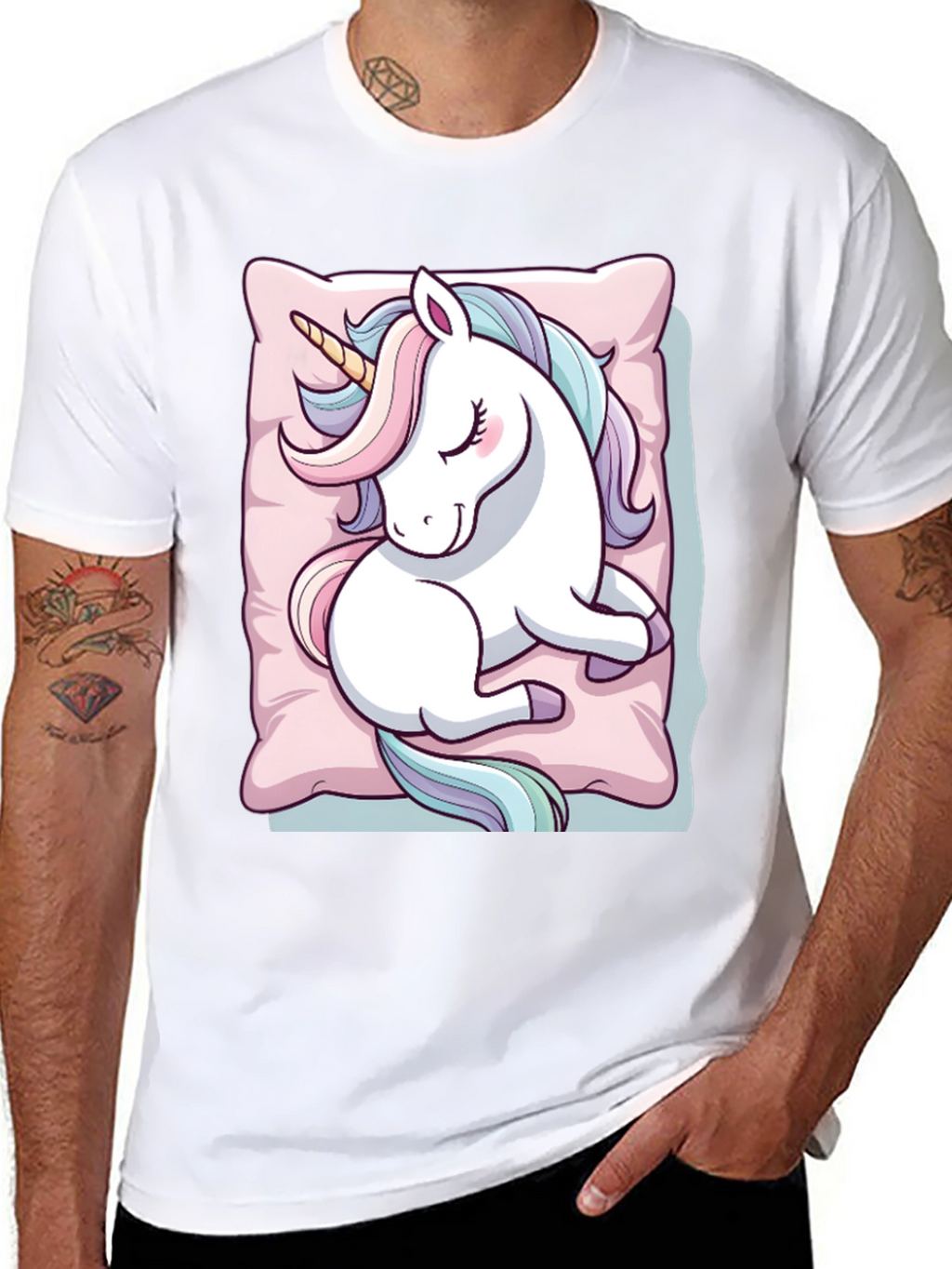 Sleeping Unicorn Graphic T-Shirt