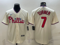 Men's Philadelphia Phillies Trea Turner #7 Beige Replica Player Jerseys
