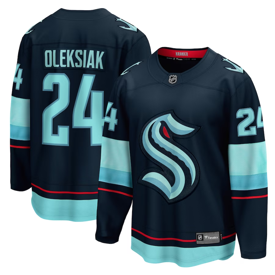 Men's Seattle Kraken Jamie Oleksiak #24 Deep Sea Blue Home Breakaway Player Jerseys